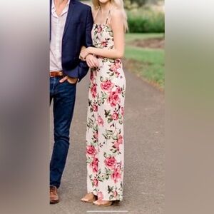 Vestique Size Small floral Sleeveless Maxi pants romper.